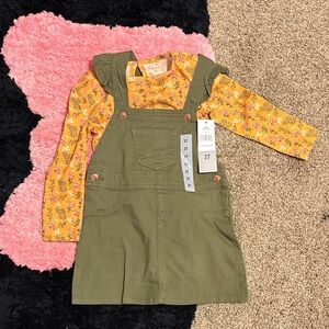 BCBGirls Olive Green and Yellow Floral Kids Matching Set
